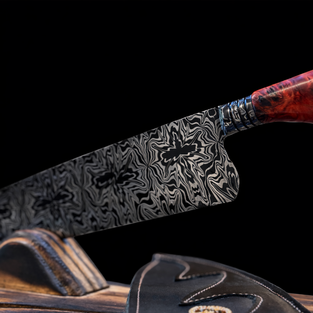 Faca em Aço damasco mosaico - KM