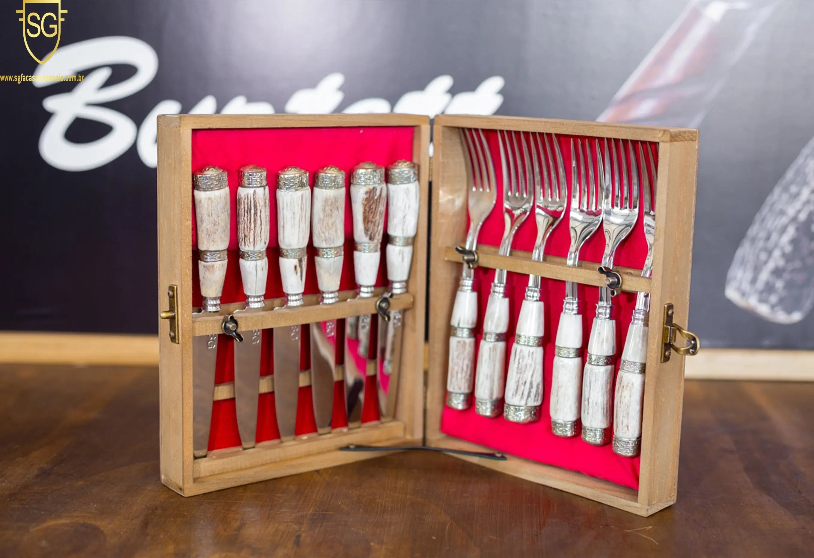 Conj de Talher 12 peças- Cervo e Alpaca Facas SG