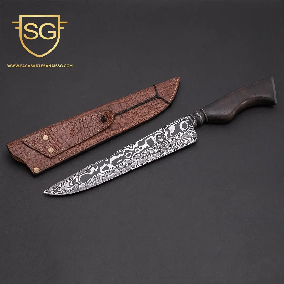 Damasco Padrão Aleatório Ponta Larga 9 Polegadas Facas SG