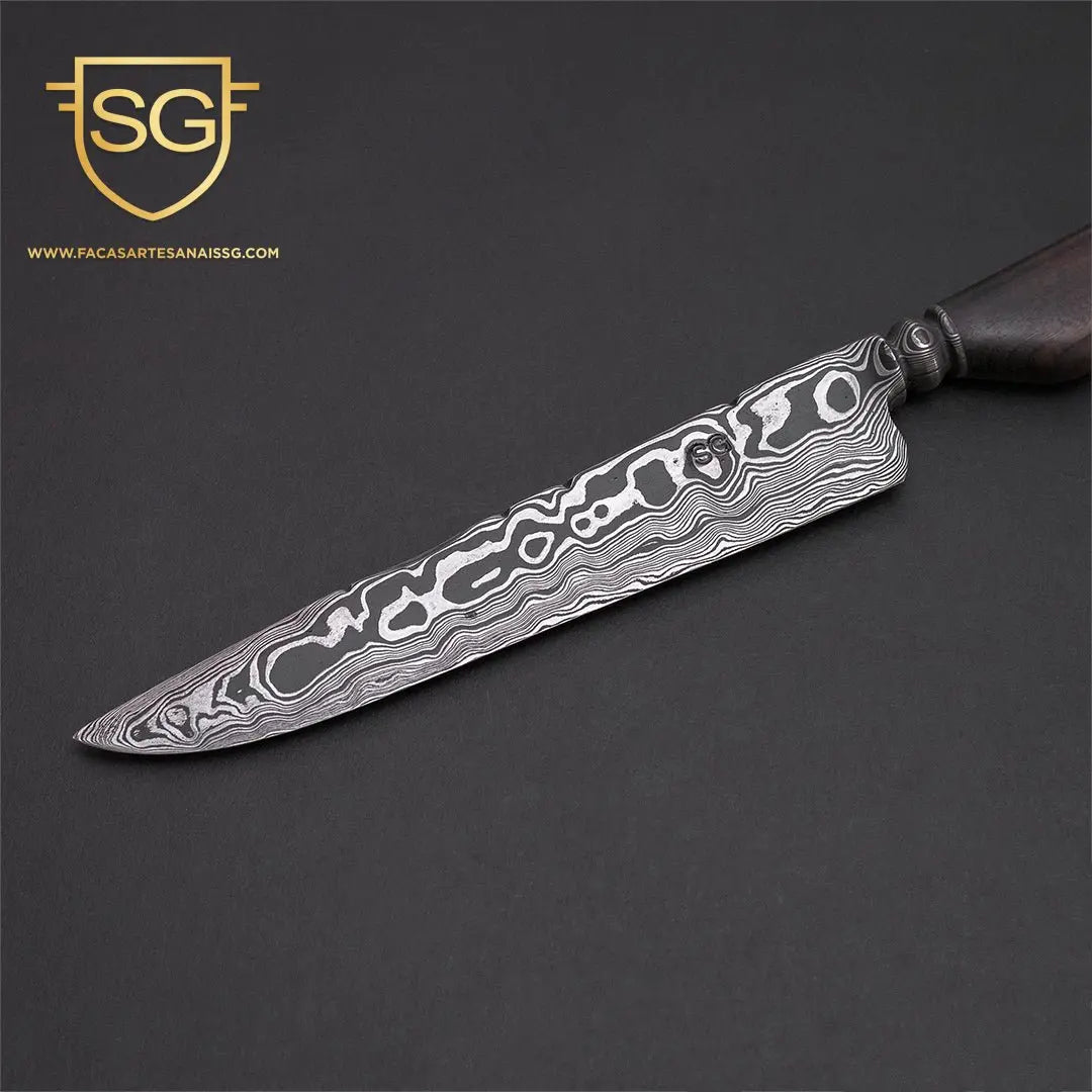 Damasco Padrão Aleatório Ponta Larga 9 Polegadas Facas SG