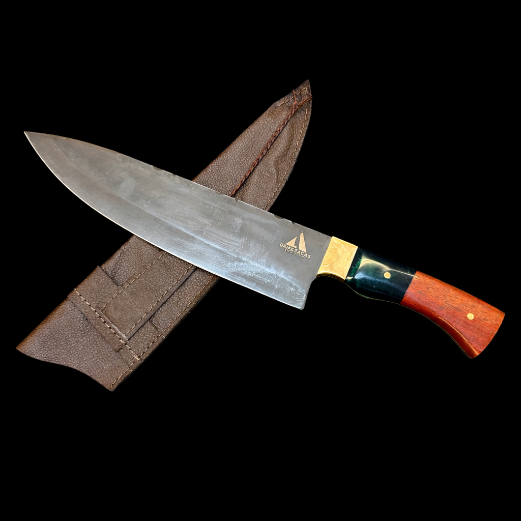 Faca Chefe carbono - cabo detalhado