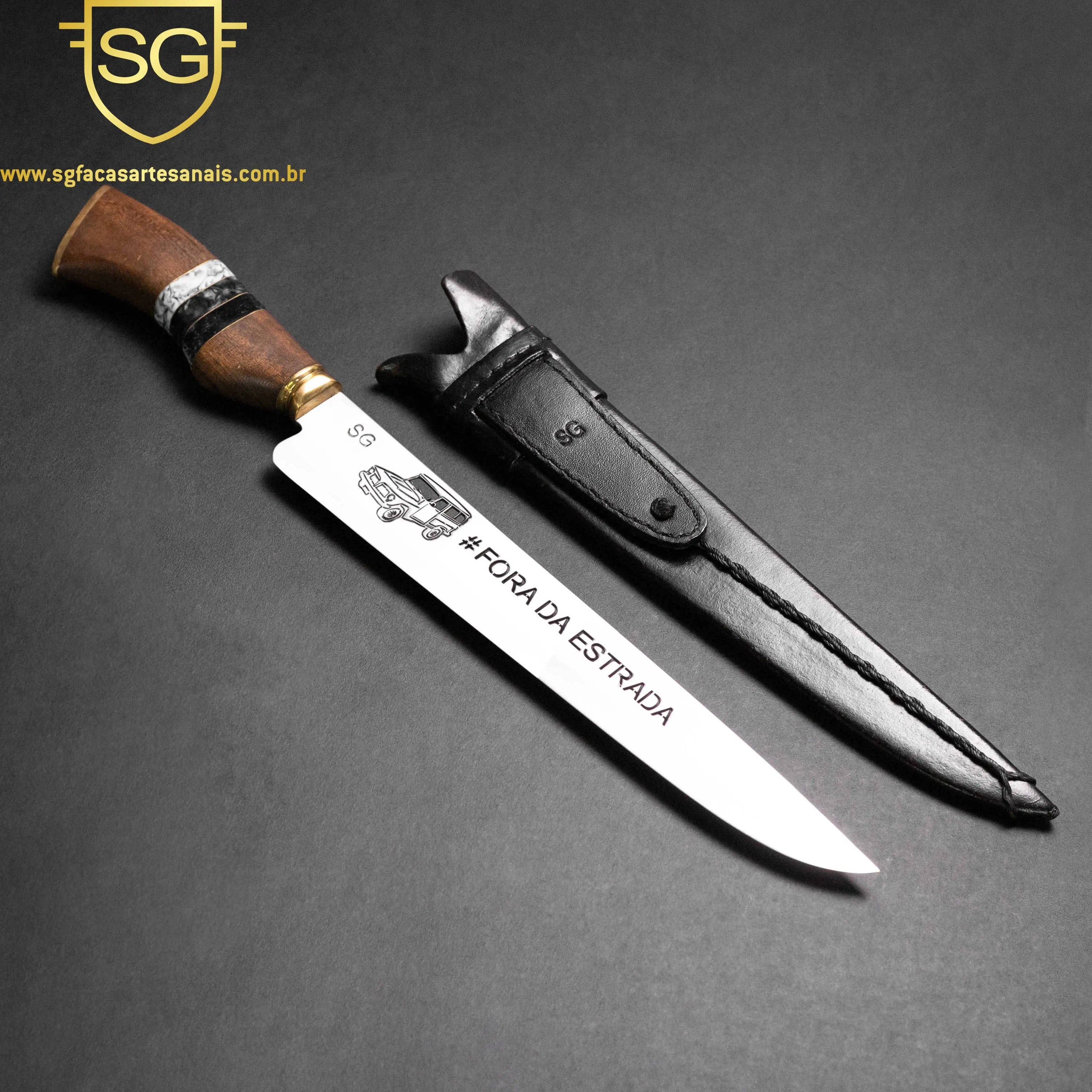 Faca Ponta Fina tradicional Inox - FORA DA ESTRADA