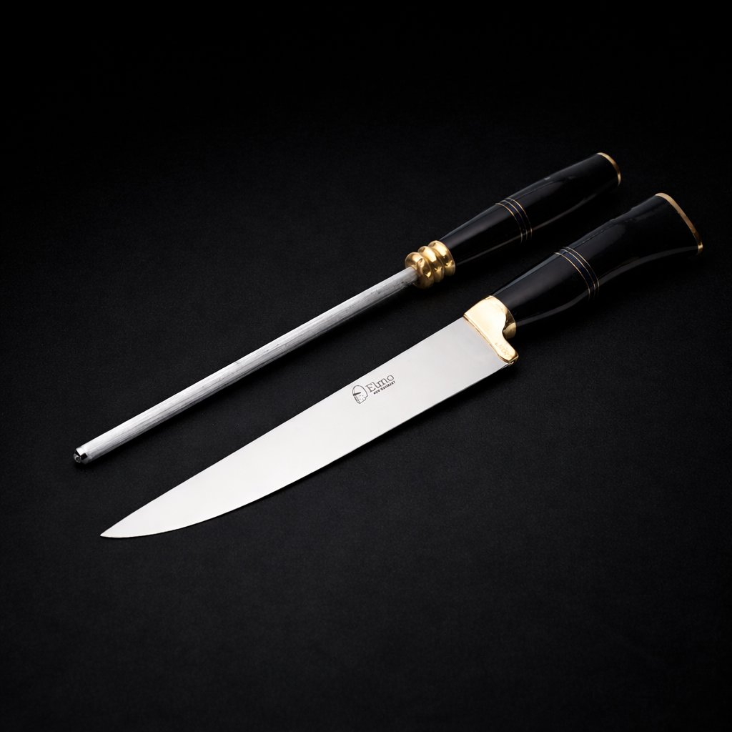 Conjunto Faca e Chaira- Elmo Cutelaria