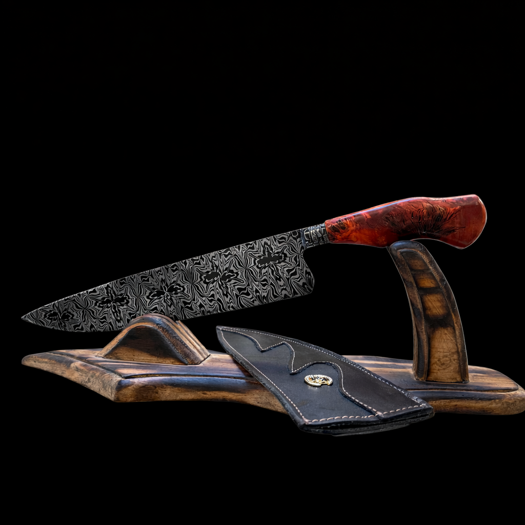 Faca em Aço damasco mosaico - KM