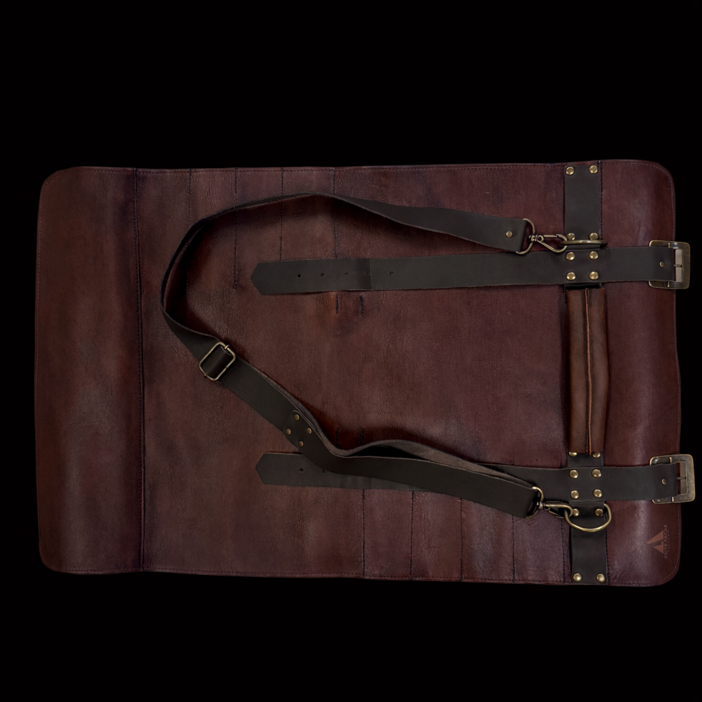 Estojo Porta Facas em couro