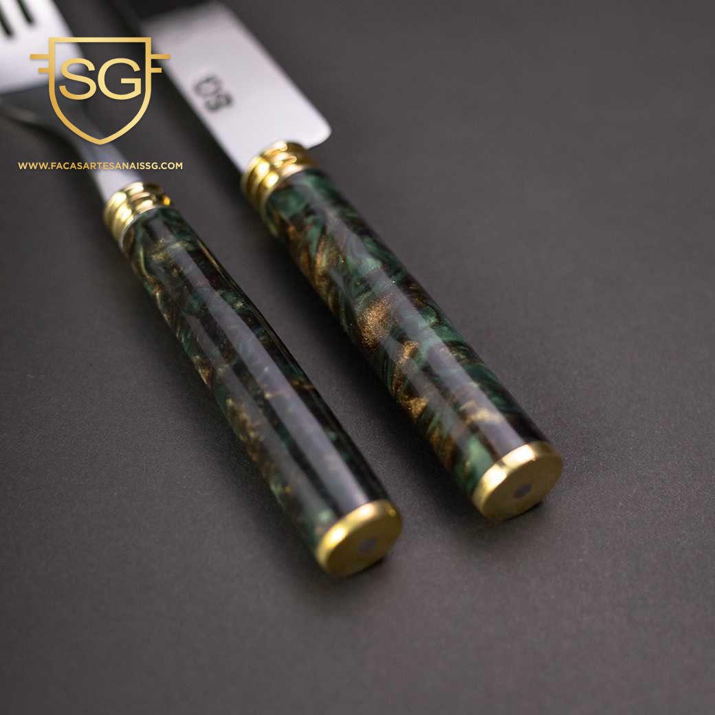 Conjunto de Talher Inox 24 Peças - Cabo Resina