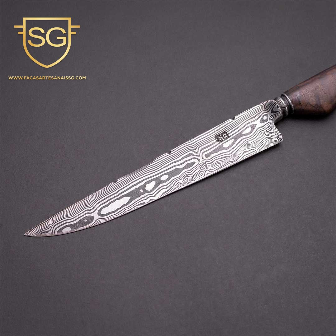 Damasco Padrão Aleatório Ponta Fina 9 Polegadas Facas SG