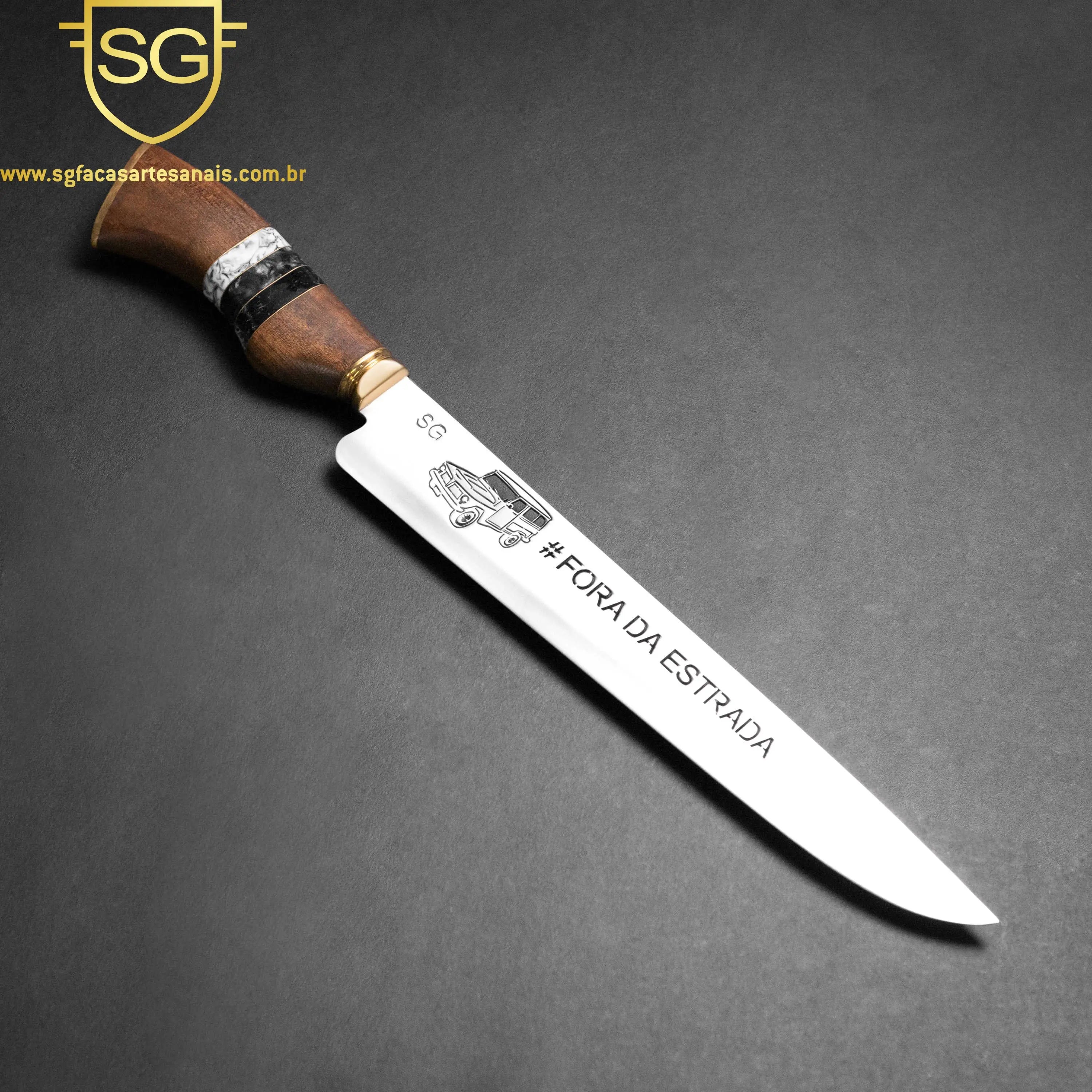 Faca Ponta Fina tradicional Inox - FORA DA ESTRADA